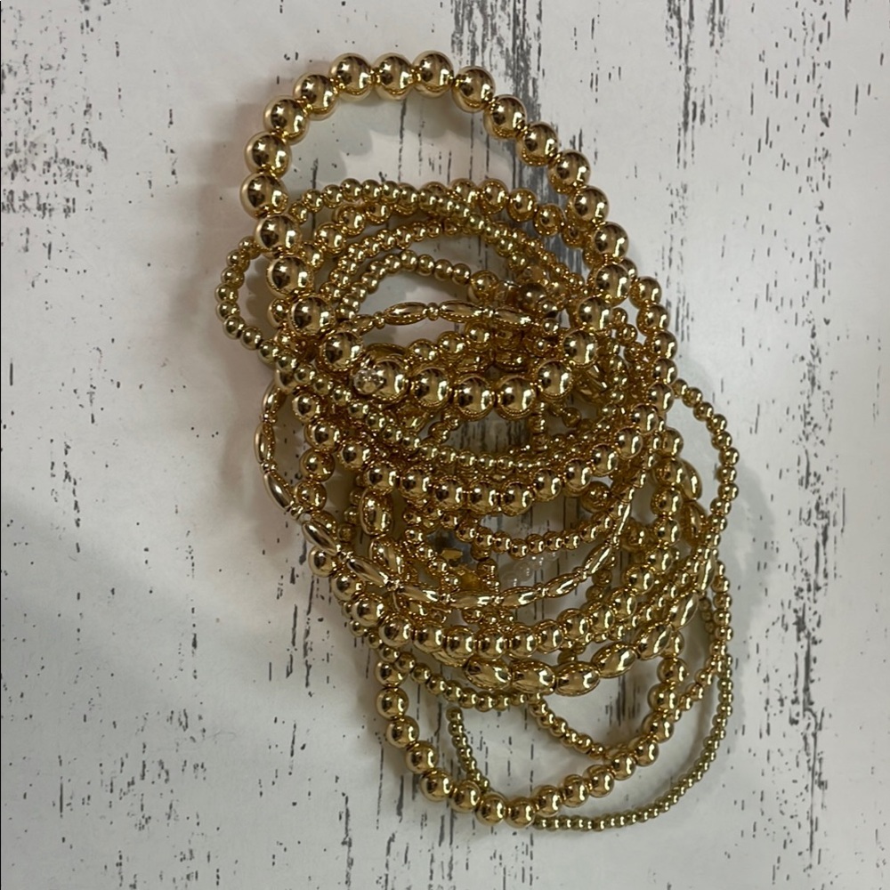 Gold Beaded Bracelet Set